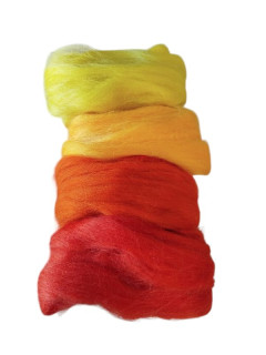Vlna na plstenie mix žlto-oranžová 30 g 